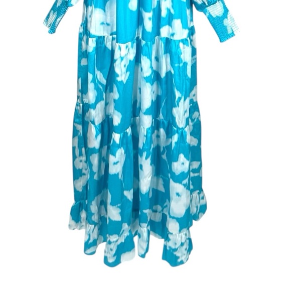Blue Floral Tiered Maxi Dress Wedding Guest Tuckernuck Libby NWT XS - Picture 6 of 11
